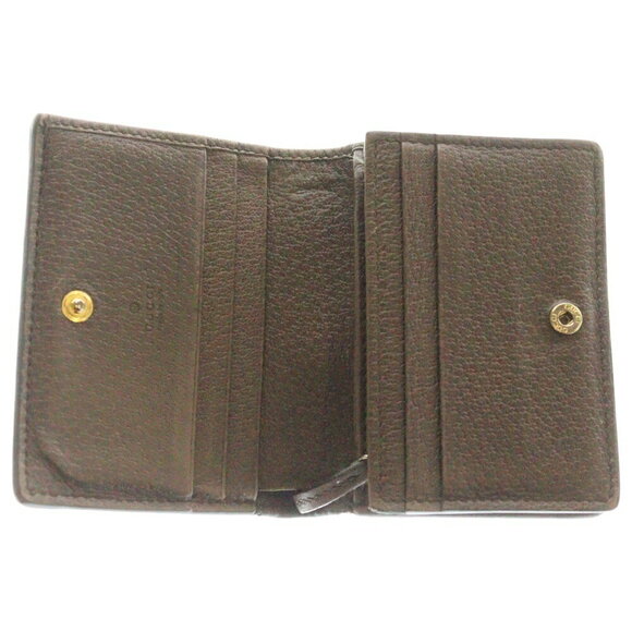 Gucci GG Supreme Sherry Line Canvas Bi fold Wallet Brown - Picture 6 of 6